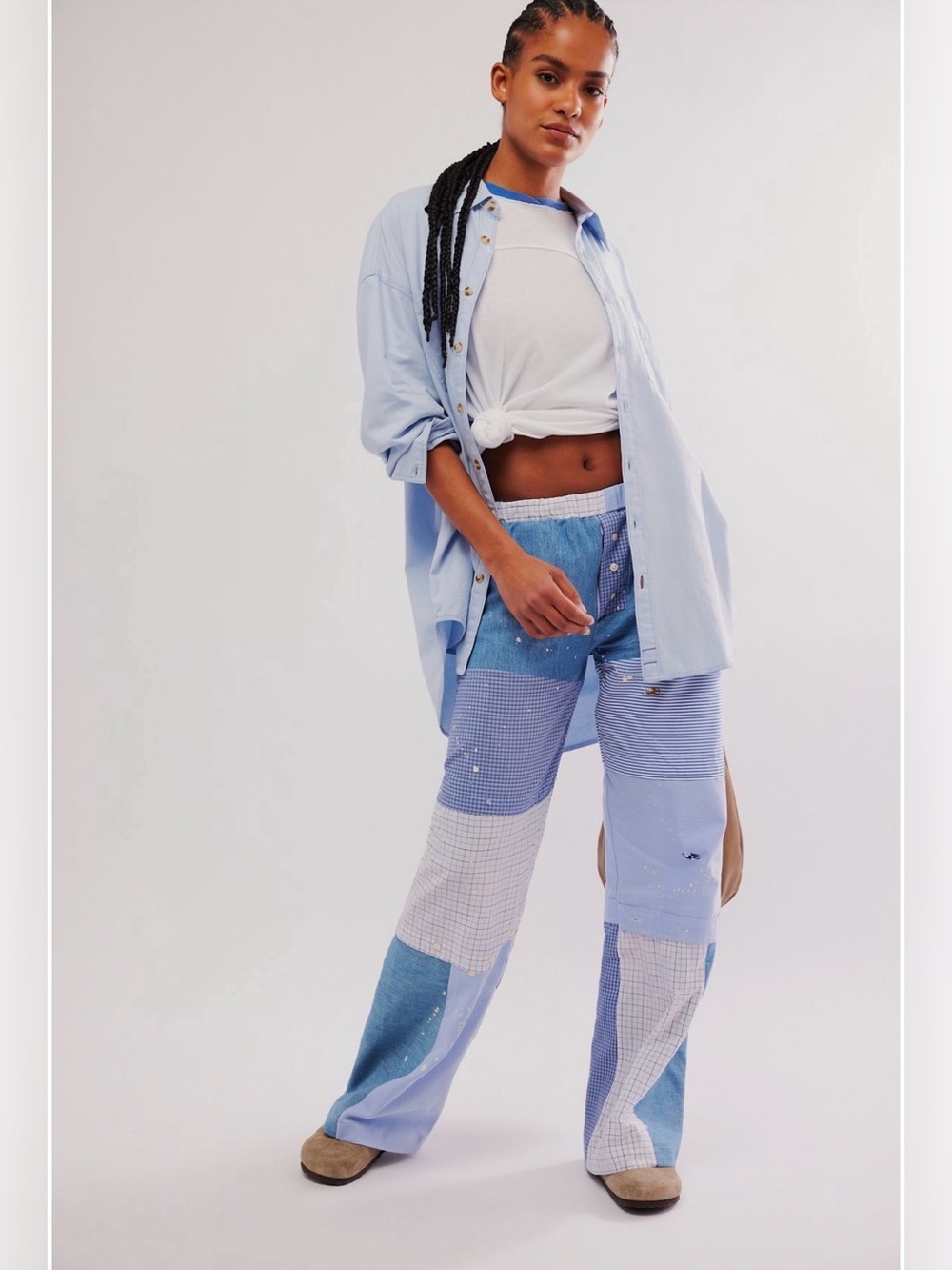 Free People x Tricia Fix Pajama Pants in Blue